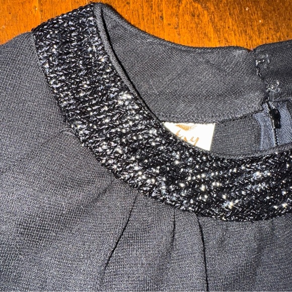 Leslie Fay knits wool black sheath dress sleeveless evening vintage 50/60s 6 8 M - Picture 4 of 13